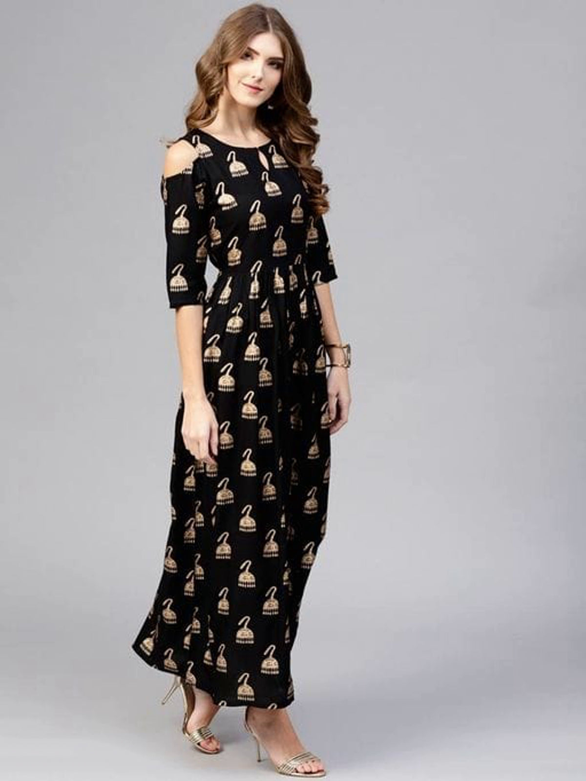 Ever Stylish Woman's Black Cold Shoulder Dress