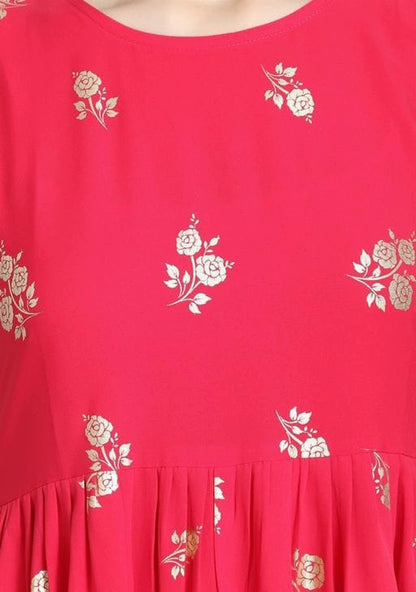 Women Beautiful Pink Crepe Kurta