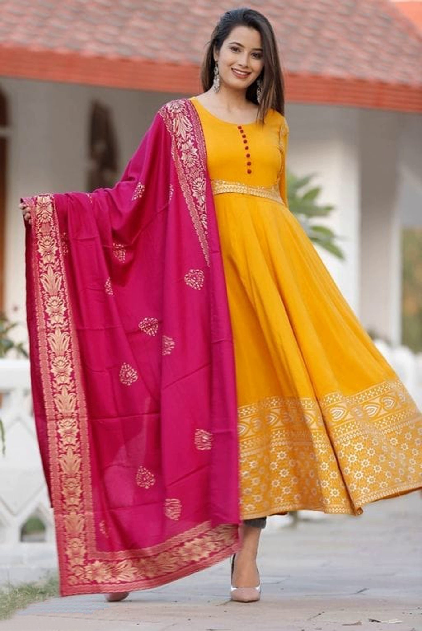 Women's Beautiful Anarkali Set with Dupatta