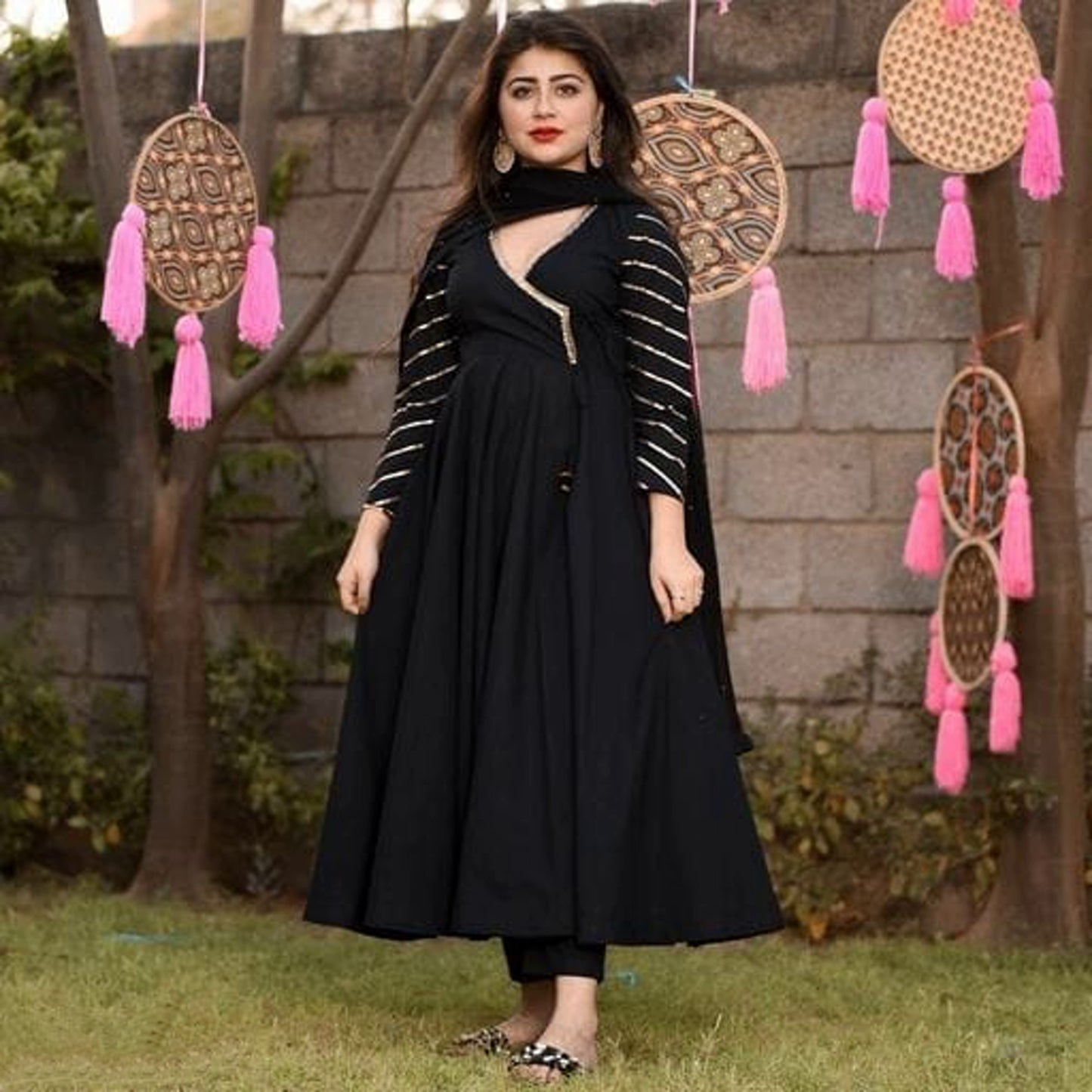 Designer Black Anarkali Kurta Set