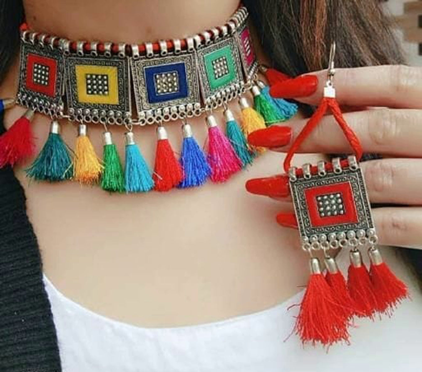 Garba Colourful Choker Set