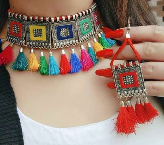 Garba Colourful Choker Set