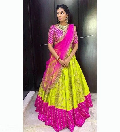 Electric Pink Lehenga Choli with Dupatta