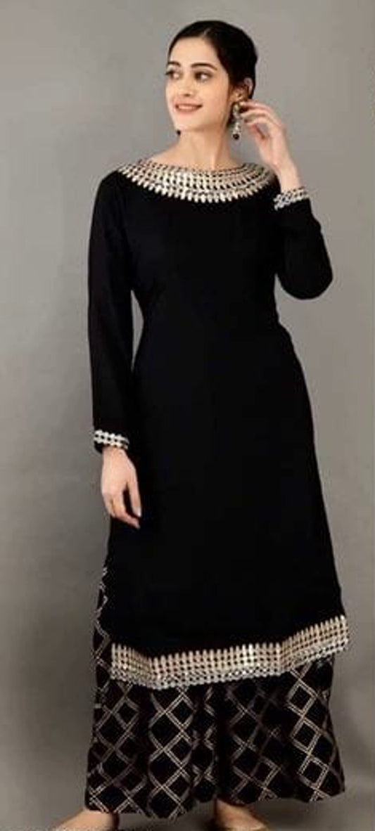 Women's Black Designer Kurta Set