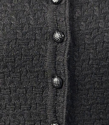 Women's Black  Front-Open Sweater