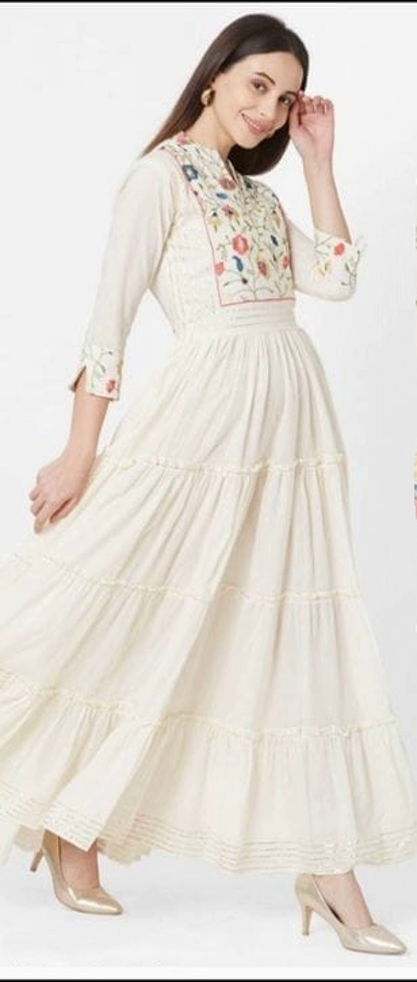 Trendy Women's White Frill Dress