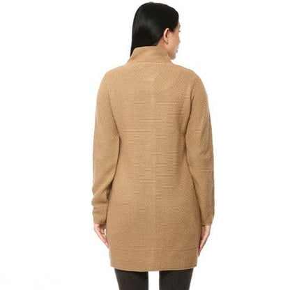 Women's Beige Self Design Sweater