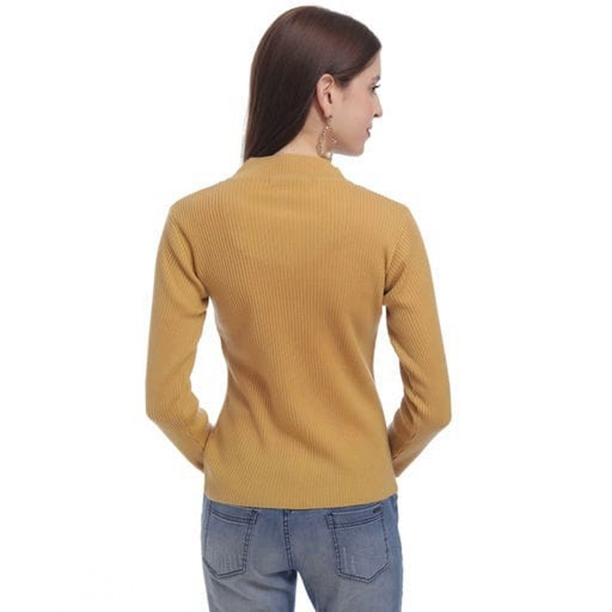 Women Beige Self Printed Pullover