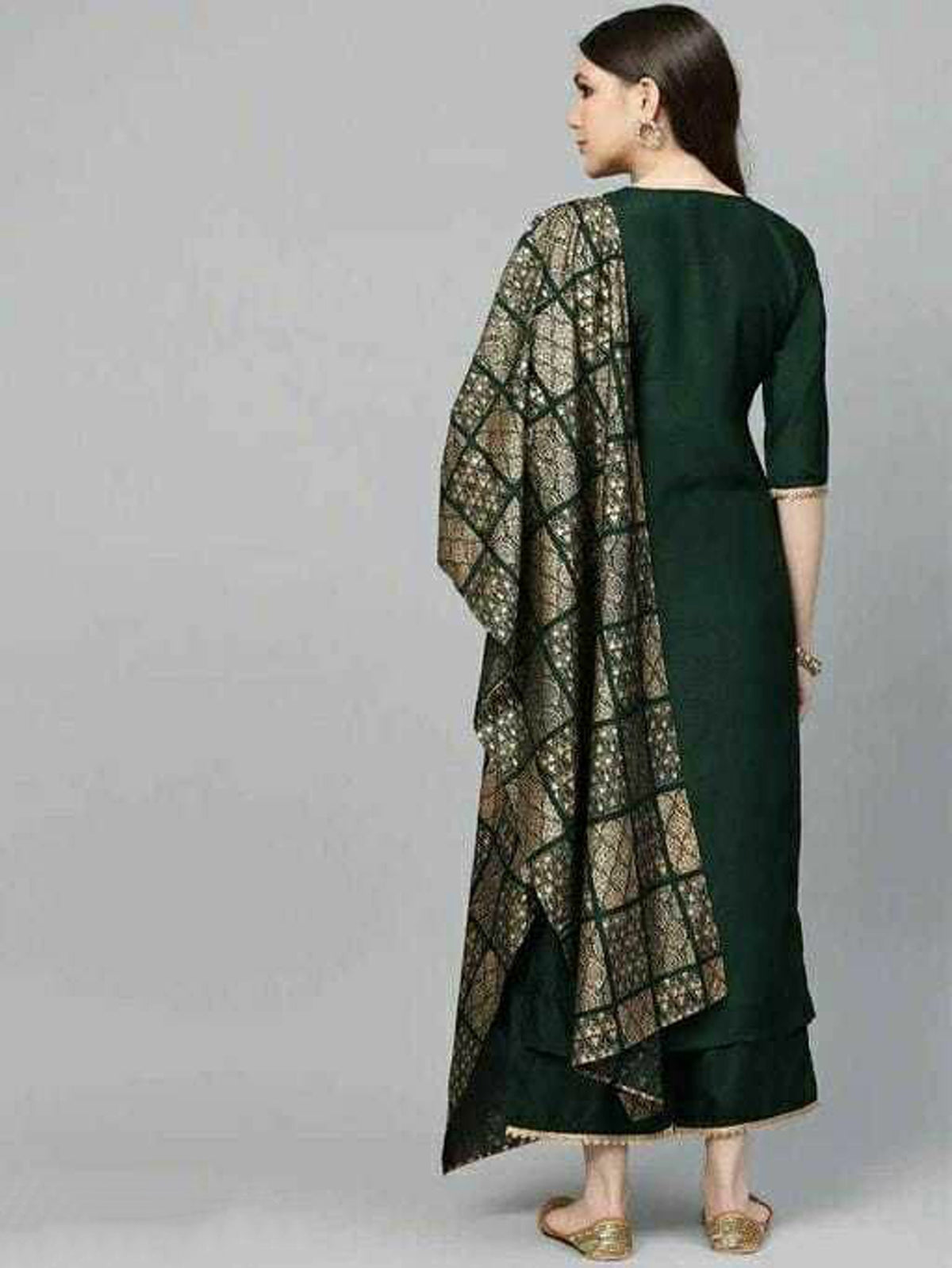 Bottle Green Straight Kurta Set