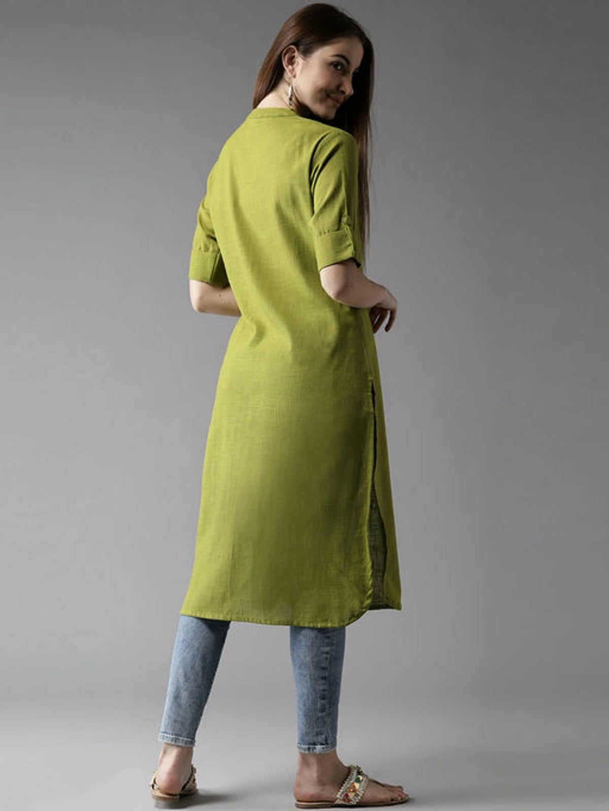 Women's Cotton Mandarin Collar Kurta