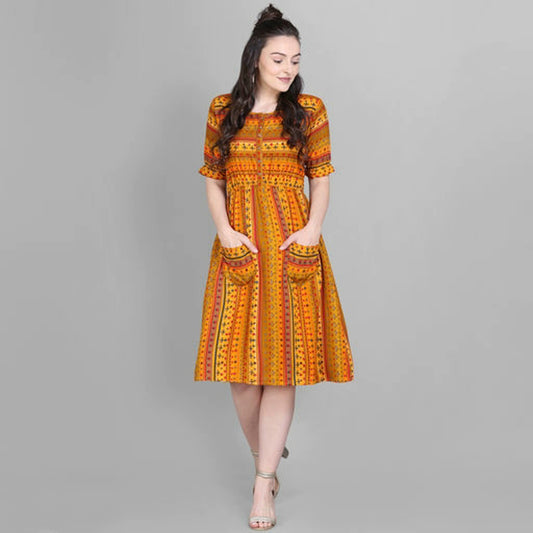 Women's Foil Printed Skater Dress