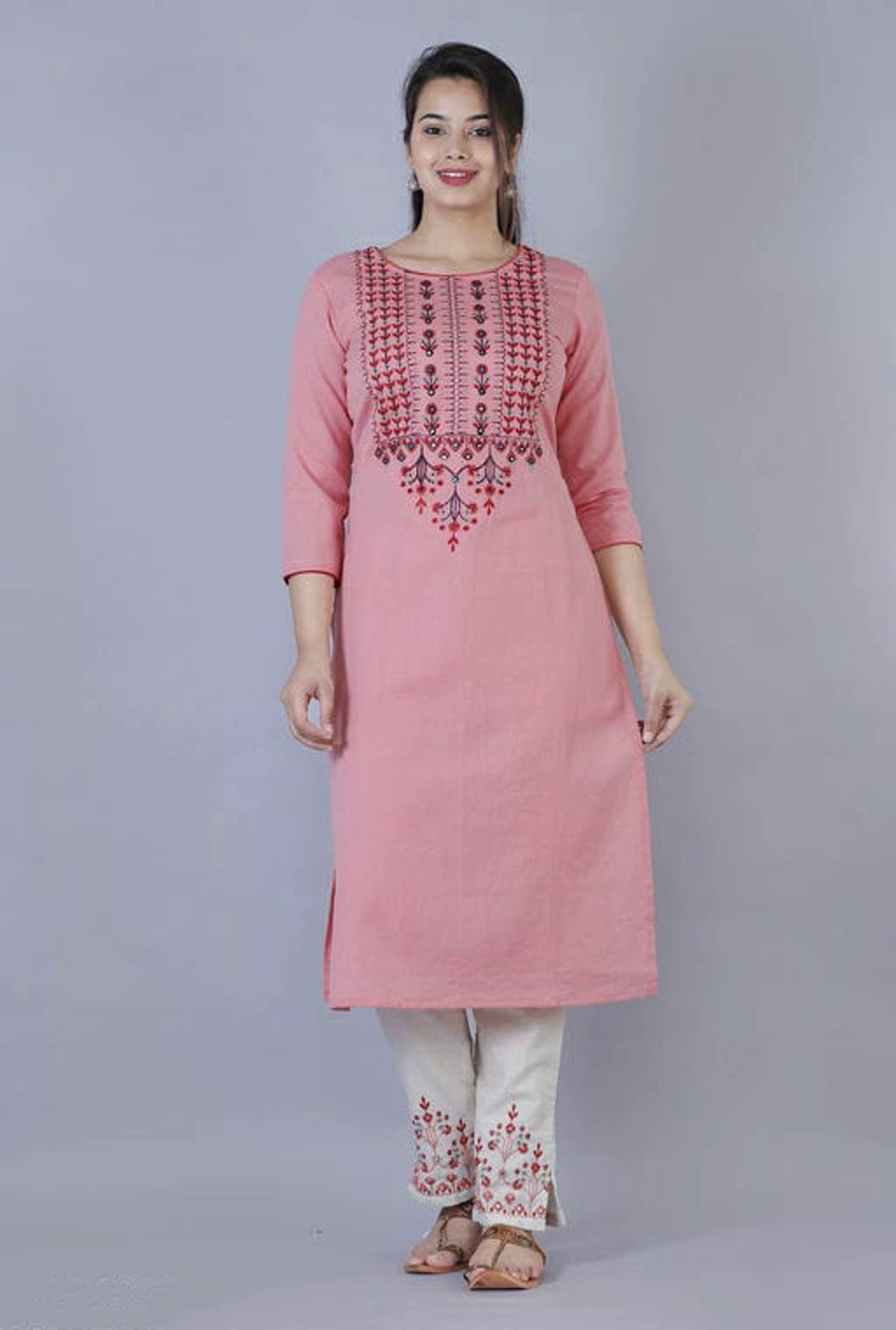 Women's Sassy Embroidered Straight Kurta Set