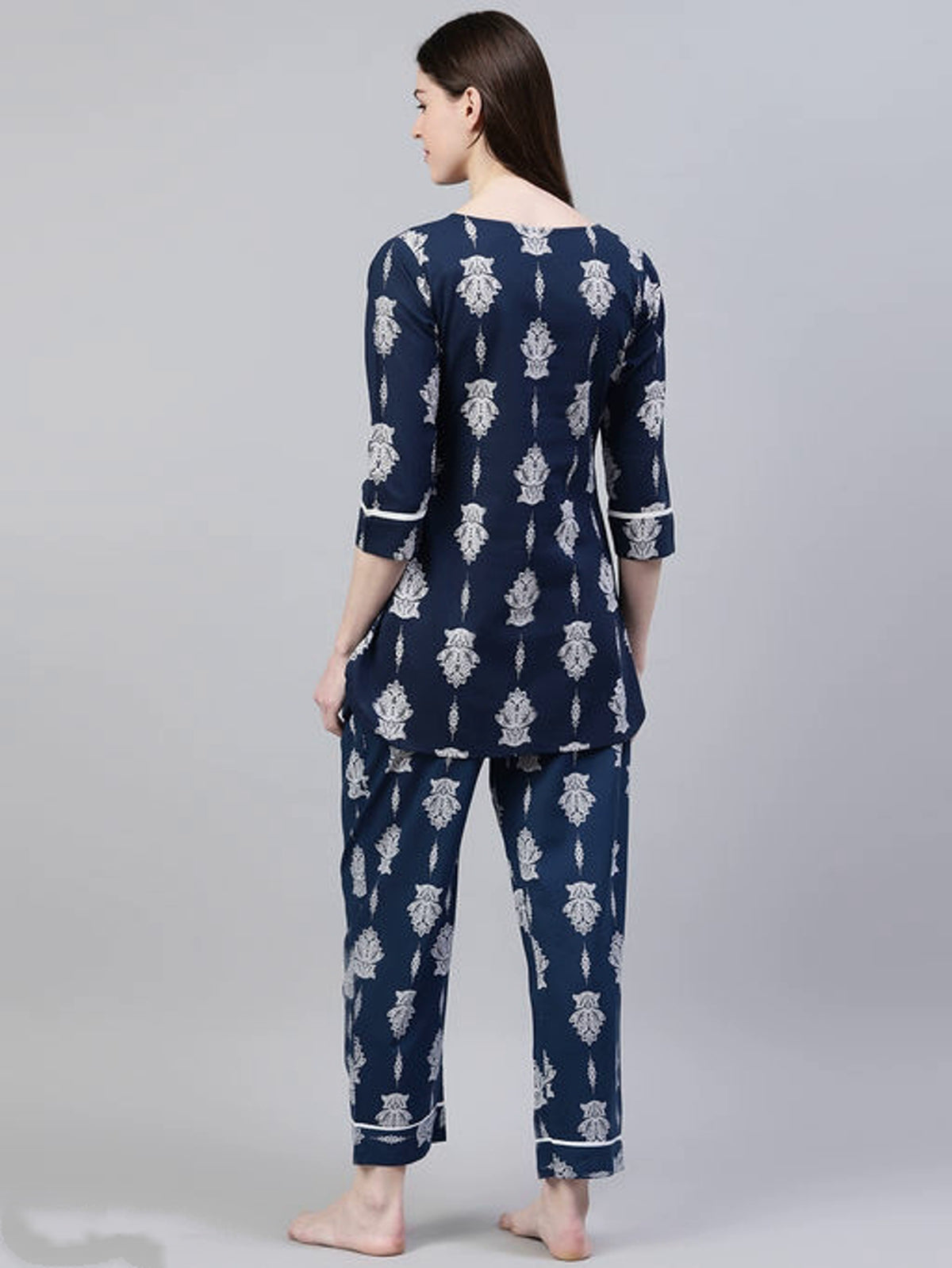 Women's Floral Print Cotton Night Suit Set