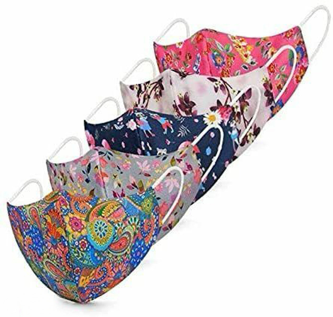 Printed Cotton Face Mask For Women/Men Pack of 5