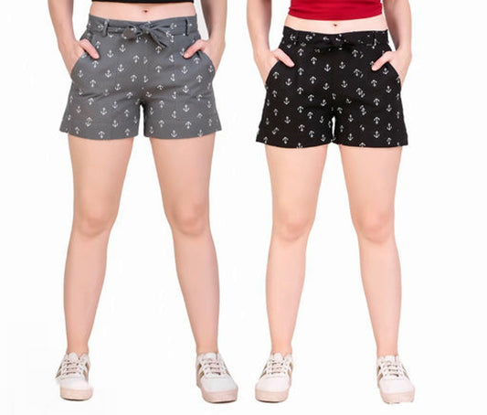 Women's Cotton Linen Shorts Combo
