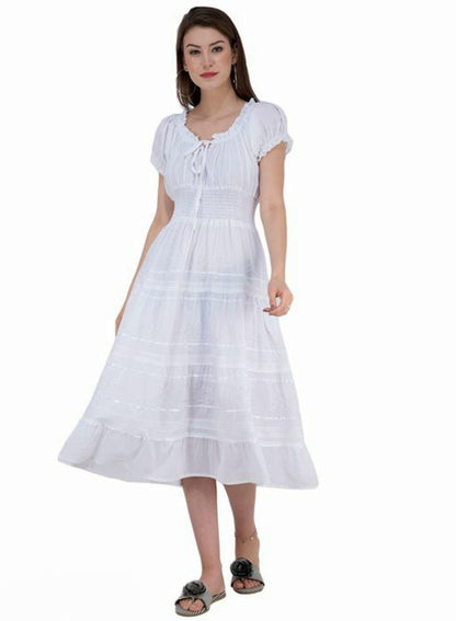 Women's Off white Cotton Dress