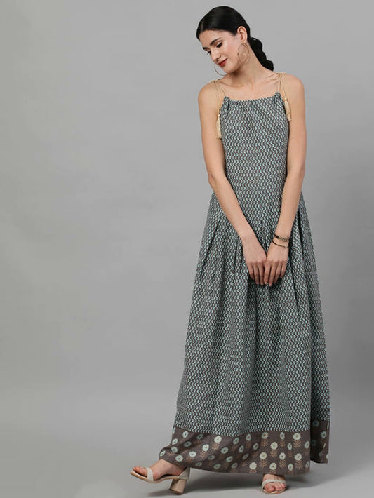 Women's Printed Cotton Maxi Dress