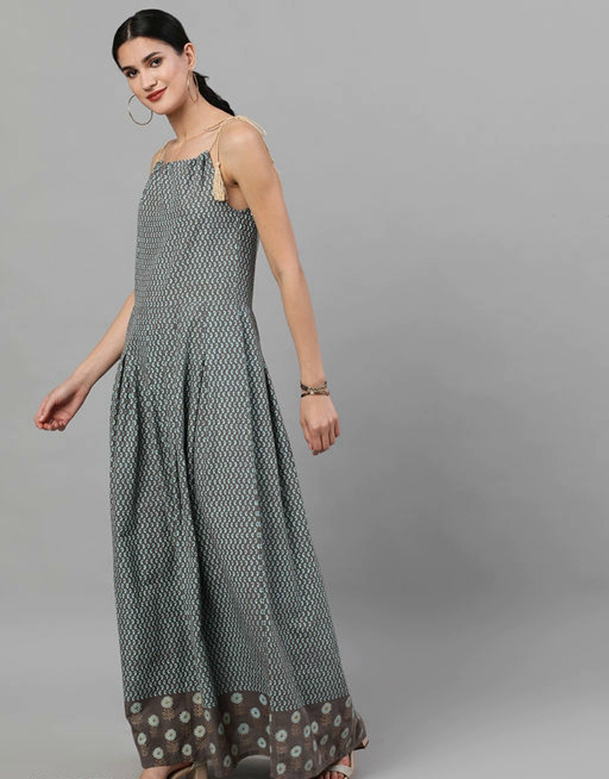 Women's Printed Cotton Maxi Dress