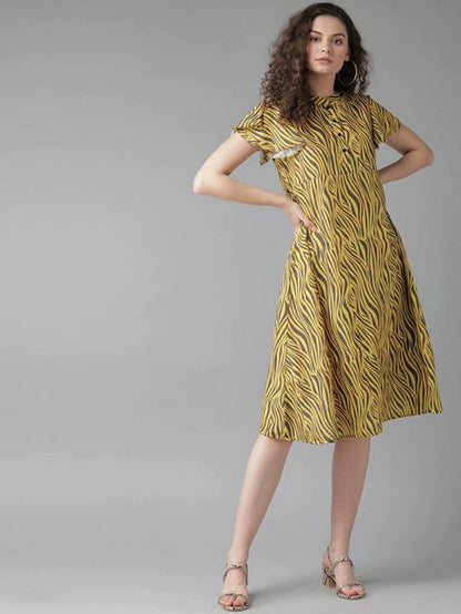 Women's Designer Zebra Print A- Line Dress