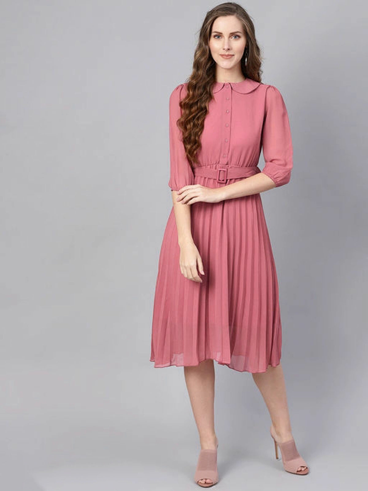 Women's Pleat  A- Line Dress