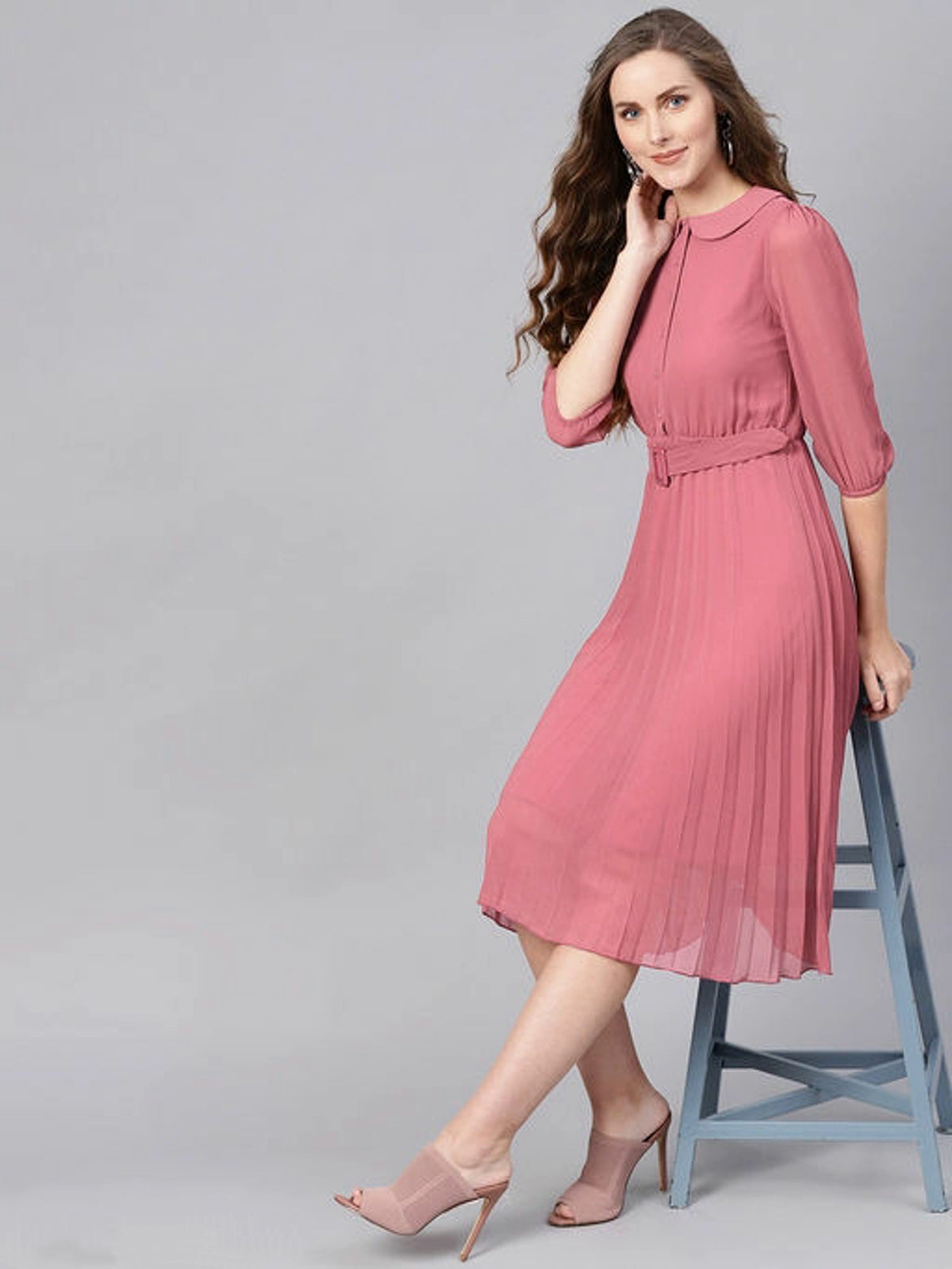 Women's Pleat  A- Line Dress