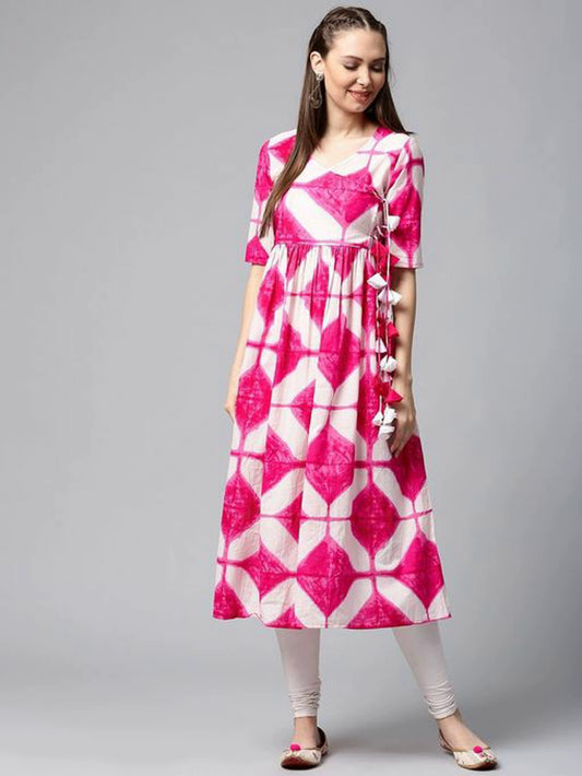 Women's Printed Cotton Anarkali Kurta