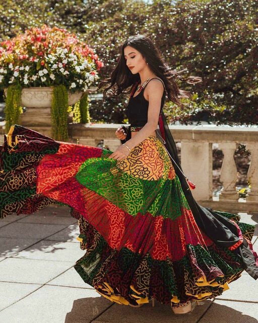 MultiColour Printed Navratri Lehenga Choli