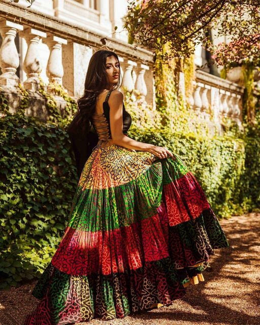 MultiColour Printed Navratri Lehenga Choli