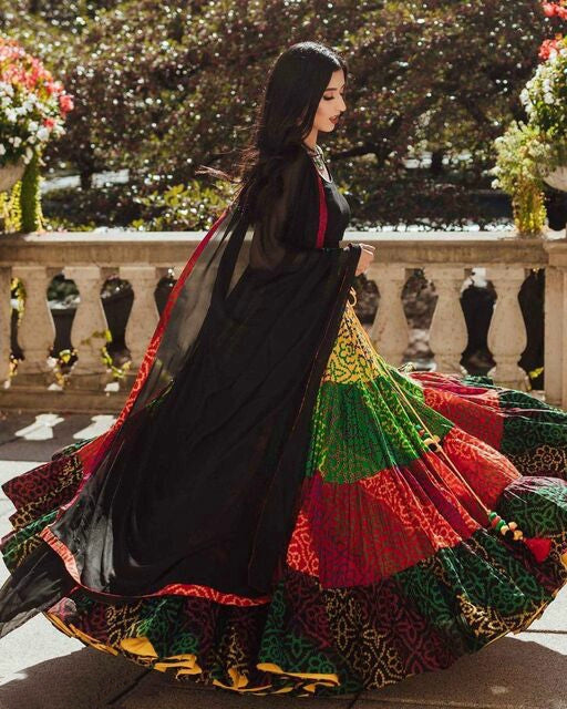 MultiColour Printed Navratri Lehenga Choli