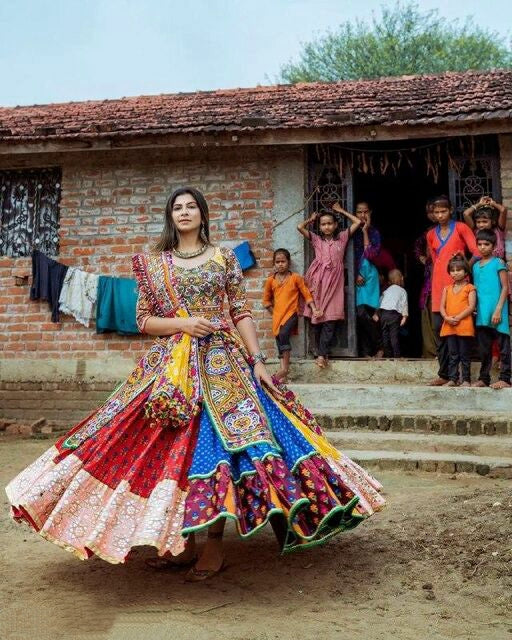 Multi Colour Designer Women's Navratri Lehenga Choli