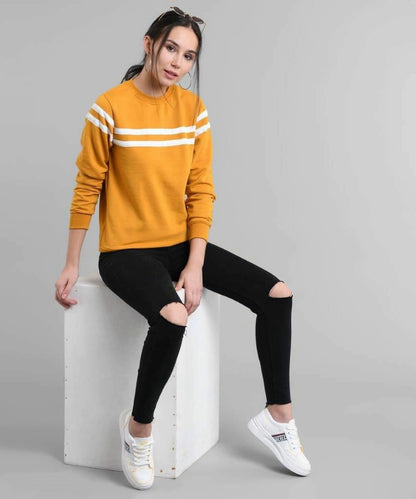 Women's Fleece Stripe Sweatshirt