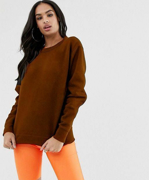 Women Brown Fleece Jumper