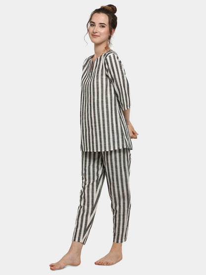 Urban Wardobe's Striped Cotton Lounge Wear