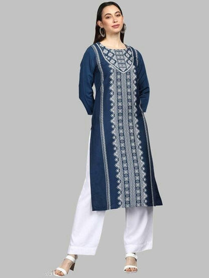 Women Plus Size Blue Ethnic Motifs