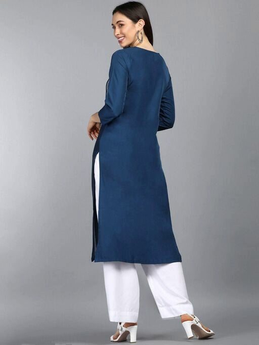 Women Plus Size Blue Ethnic Motifs