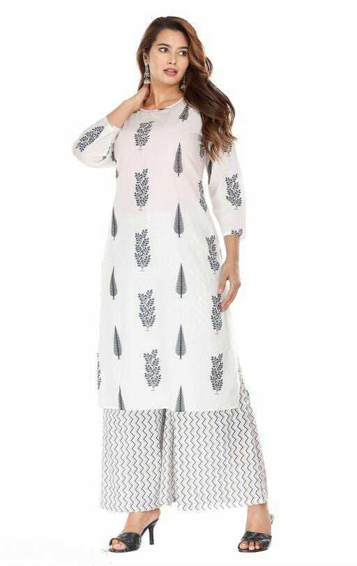 Printed Cotton Kurta with Palazzos