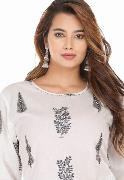 Printed Cotton Kurta with Palazzos