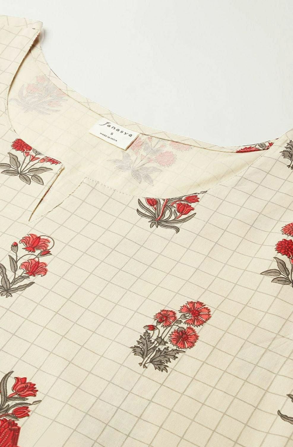 Women's Beige and Brown Floral Lounge Wear