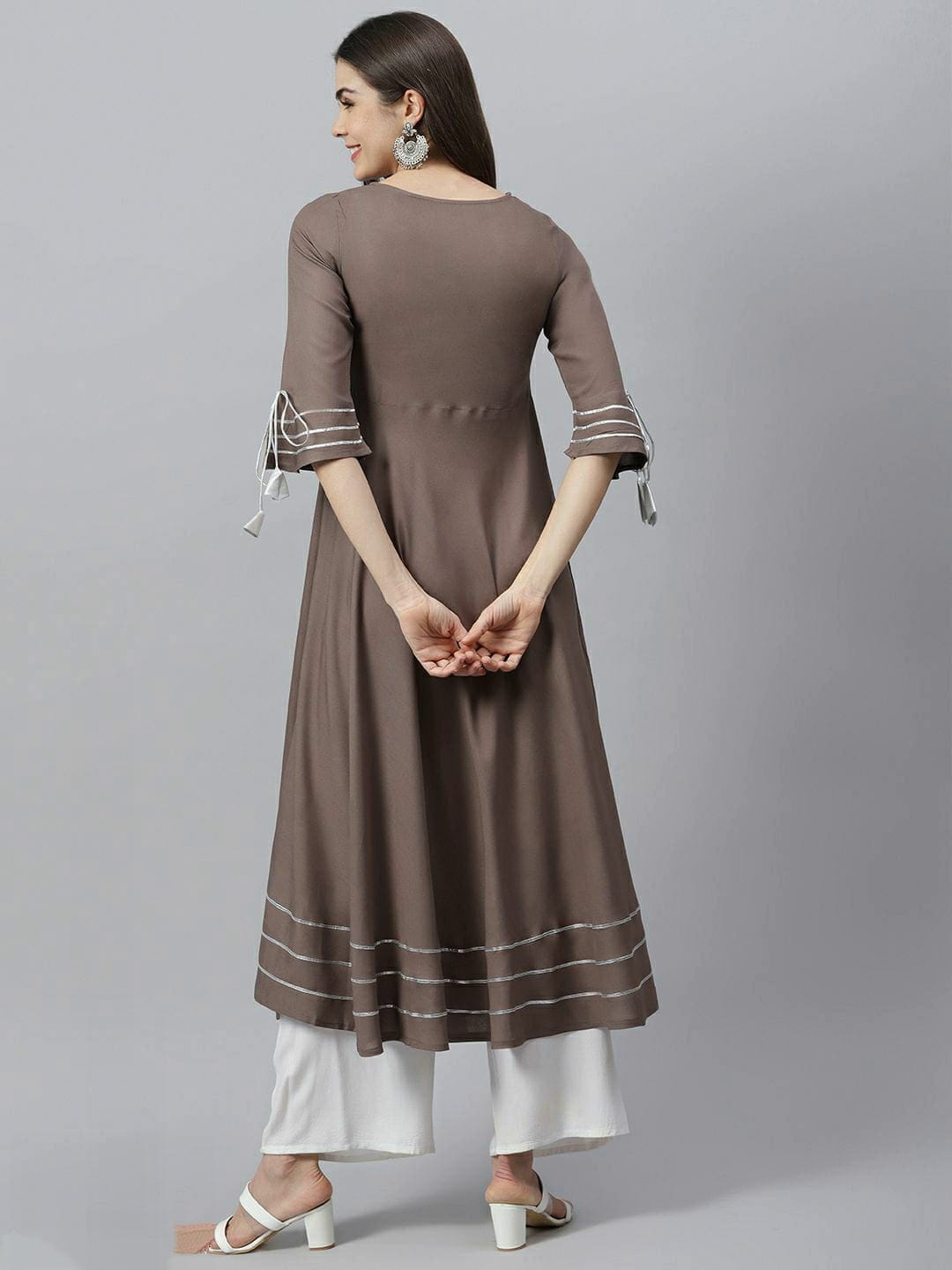 Urban Wardrobe's Sassy Brown Anarkali Kurta