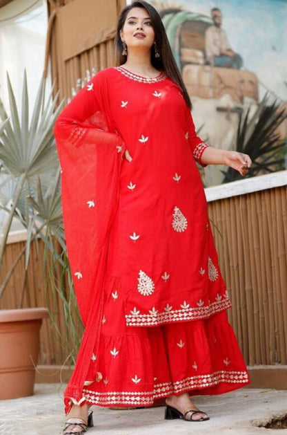 DESIGNER KURTA SET WITH SHARARA