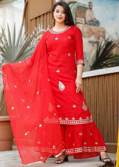 DESIGNER KURTA SET WITH SHARARA