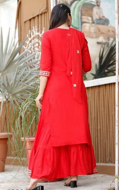 DESIGNER KURTA SET WITH SHARARA