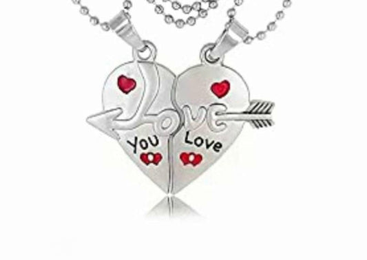 Valentines Day Couple Pendant with Chain Set