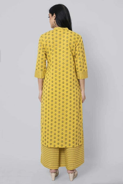 Women's Printed Cotton Office Wear Kurta Set