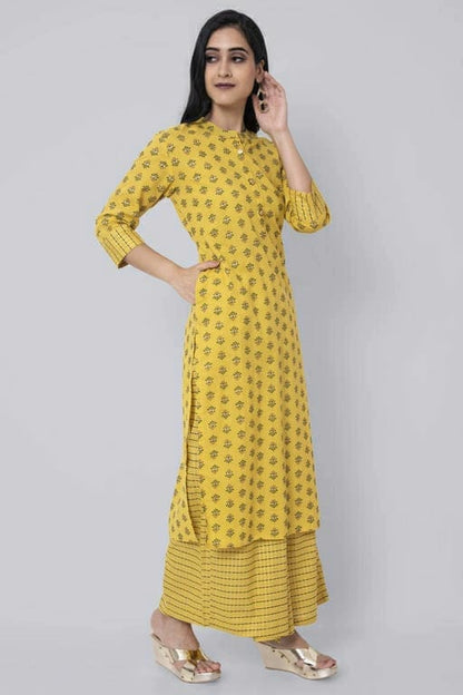 Women's Printed Cotton Office Wear Kurta Set