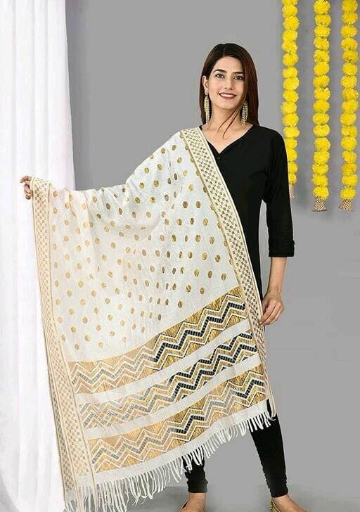 Women's Zari Work Banarsi Silk Dupatta