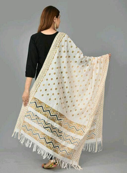 Women's Zari Work Banarsi Silk Dupatta
