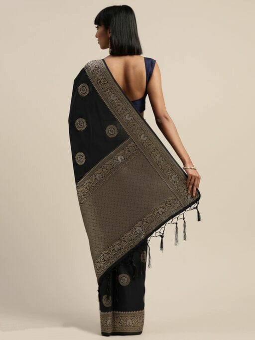 Urban Wardrobe's Navy Blue Designer Banarsi Saree