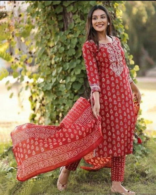 Women's Printed Kurta Set with Dupatta