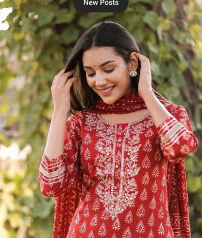 Women's Printed Kurta Set with Dupatta